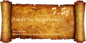 Takáts Szibilla névjegykártya
